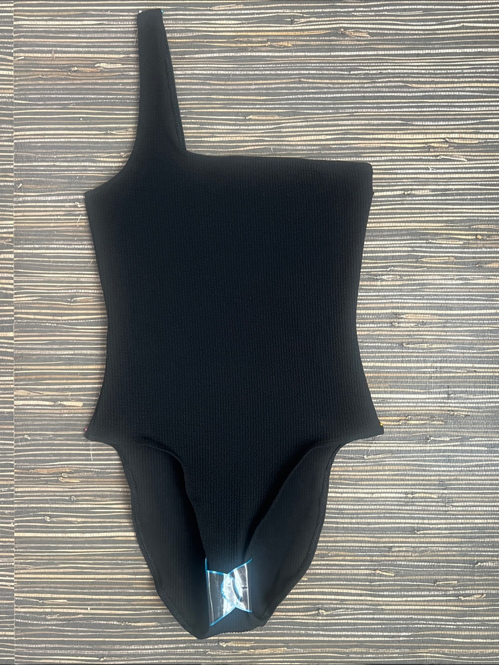 🆕 ASOS Black One-Shoulder Textured Bodysuit One Size - Picture 6 of 15